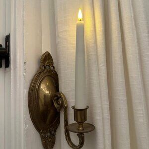 4 Romantic Ivory Electronic Candles Set w/mini remote